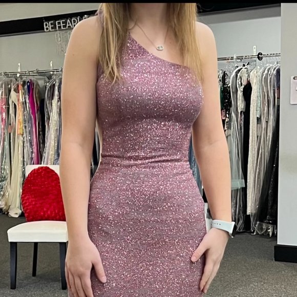 Jovani pink shimmer/glitter formal dress